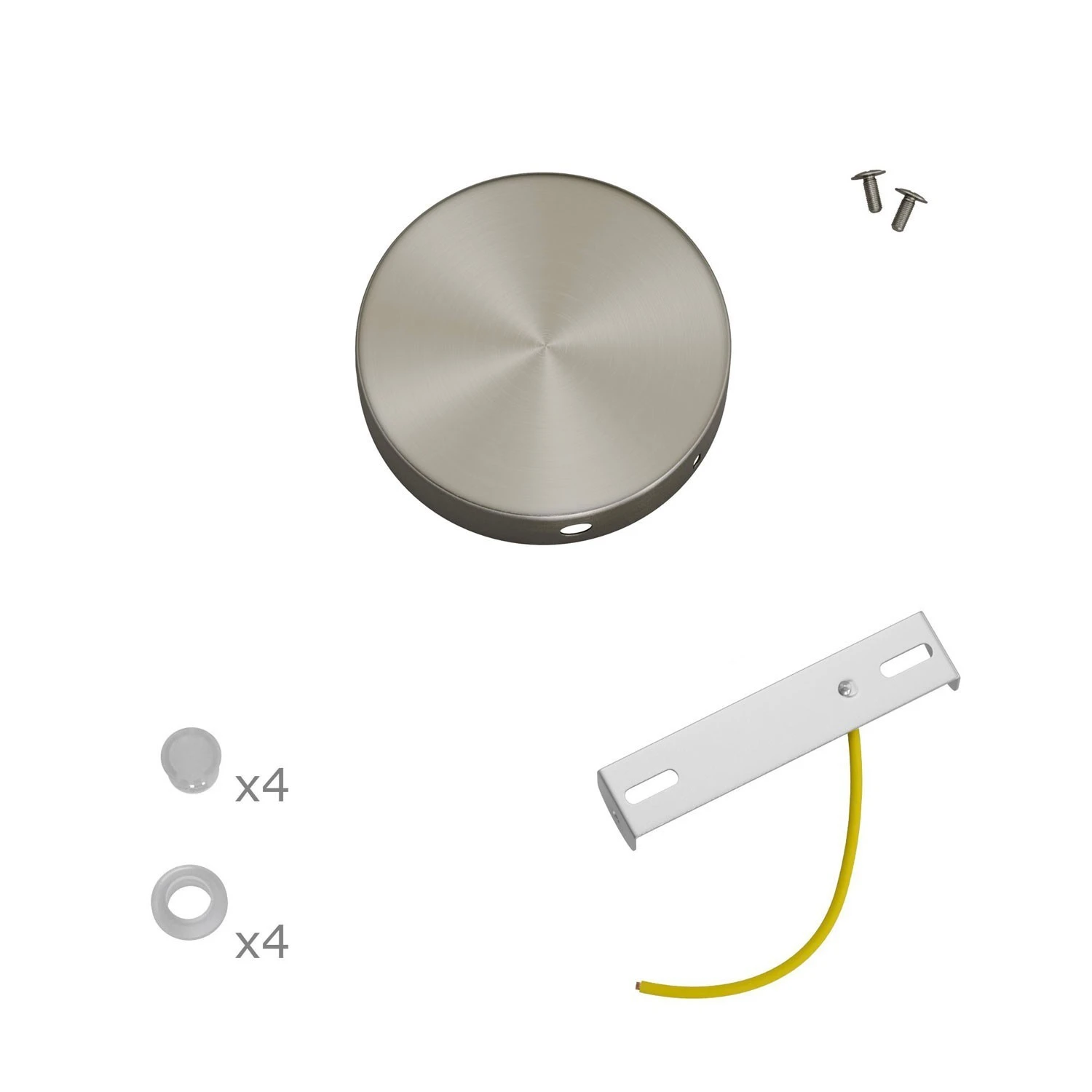 Mini cylindrical metal 4-side hole ceiling rose kit (junction box)