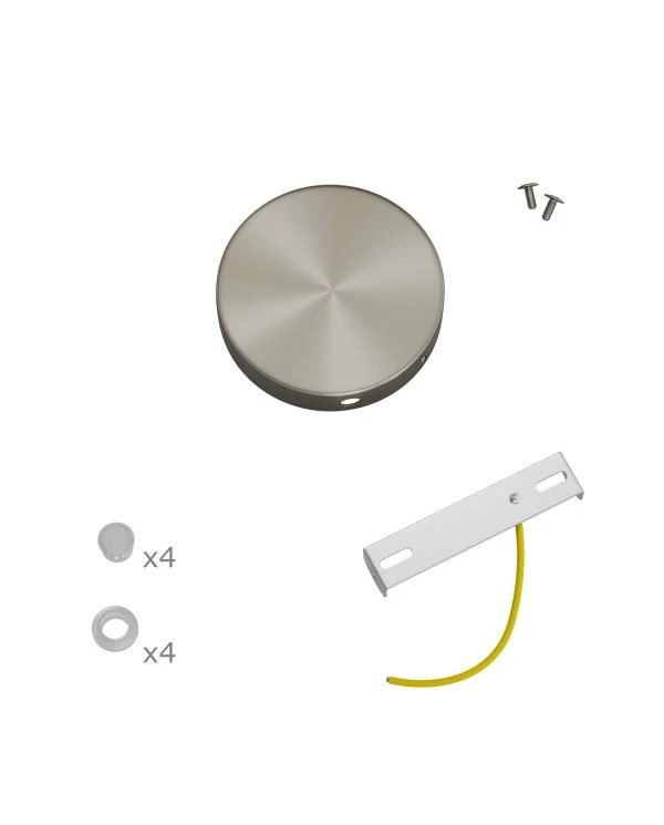 Mini cylindrical metal 4-side hole ceiling rose kit (junction box)