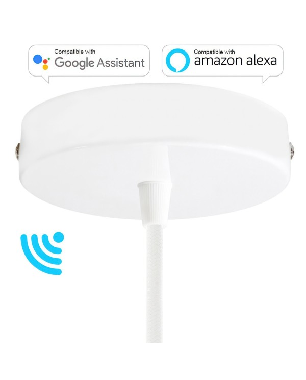 SMART cylindrical metal ceiling rose kit - compatible with voice assistants