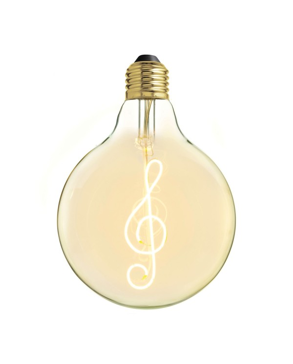 LED Vintage Light Bulb - Globe G125 - Key Violin Filament 4W 130Lm E27 2500K Dimmable