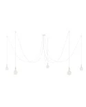 Spider - Suspension with 5 pendants Made in Italy complete with fabric cable, and metal finishes