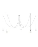 Spider - Suspension with 5 pendants Made in Italy complete with fabric cable, and metal finishes