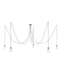 Spider - Suspension with 5 pendants Made in Italy complete with fabric cable, and metal finishes