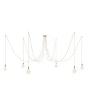 Spider - Suspension with 6 pendants Made in Italy complete with fabric cable, and metal finishes