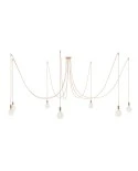 Spider - Suspension with 7 pendants Made in Italy complete with fabric cable, and metal finishes