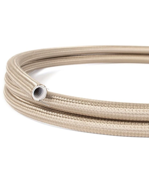Creative-Tube flexible conduit, Rayon solid color Cipria RM27 fabric covering, diameter 20 mm