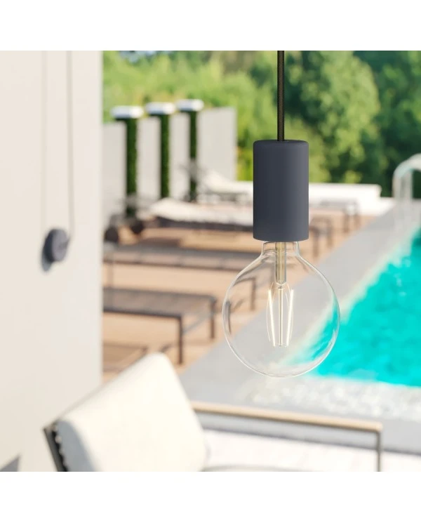 UV resistant round electric cable with Black SM04 fabric lining for outdoor use - Compatible with Eiva Outdoor IP65