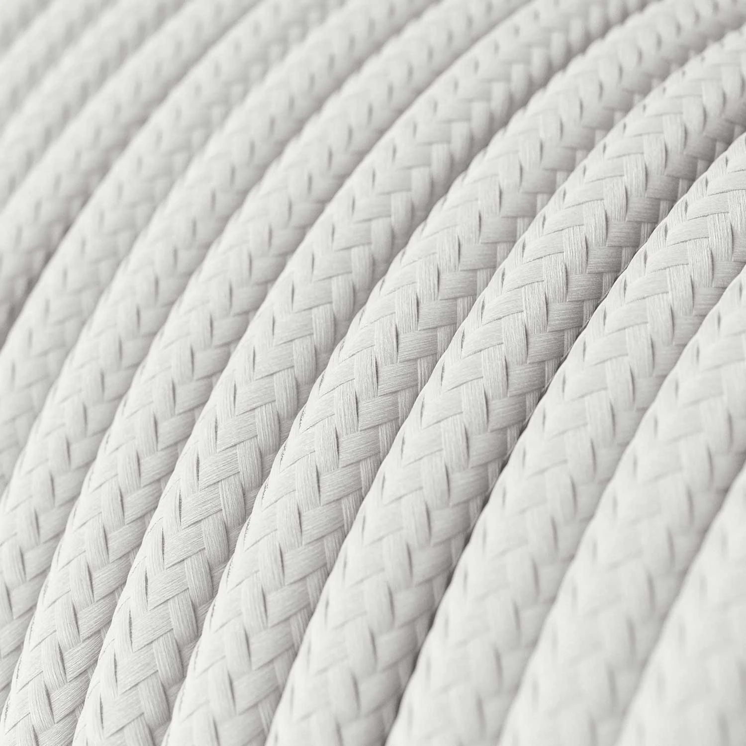 UV resistant round electric cable with White SM01 fabric lining for outdoor use - Compatible with Eiva Outdoor IP65