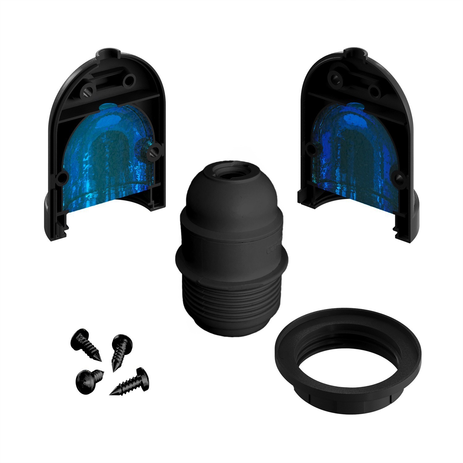 EIVA ELEGANT, E27 outdoor silicone lamp holder kit - the first IP65 wirable lamp holder worldwide