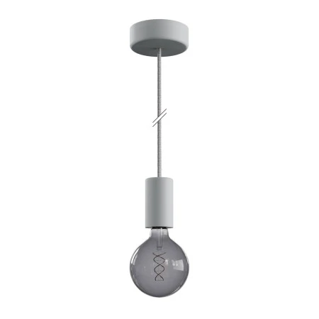 EIVA ELEGANT Outdoor pendant lamp with 1,5 mt textile cable, silicone ceiling rose and lamp holder IP65 water resistant - Glacier Grey