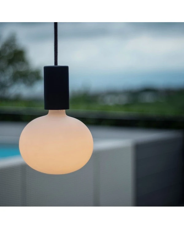 EIVA ELEGANT Outdoor pendant lamp with 1,5 mt textile cable, silicone ceiling rose and lamp holder IP65 water resistant