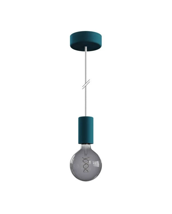 EIVA ELEGANT Outdoor pendant lamp with 1,5 mt textile cable, silicone ceiling rose and lamp holder IP65 water resistant