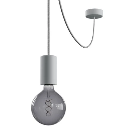 EIVA ELEGANT Outdoor pendant lamp with 5 mt  textile cable, decentralizer,  ceiling rose and lamp holder IP65 water resistant - Glacier Grey