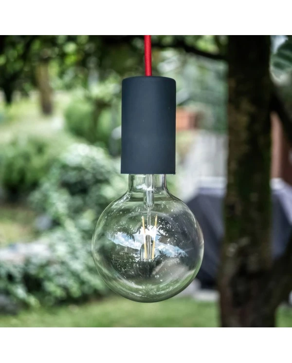 EIVA ELEGANT Outdoor pendant lamp with 5 mt  textile cable, decentralizer,  ceiling rose and lamp holder IP65 water resistant