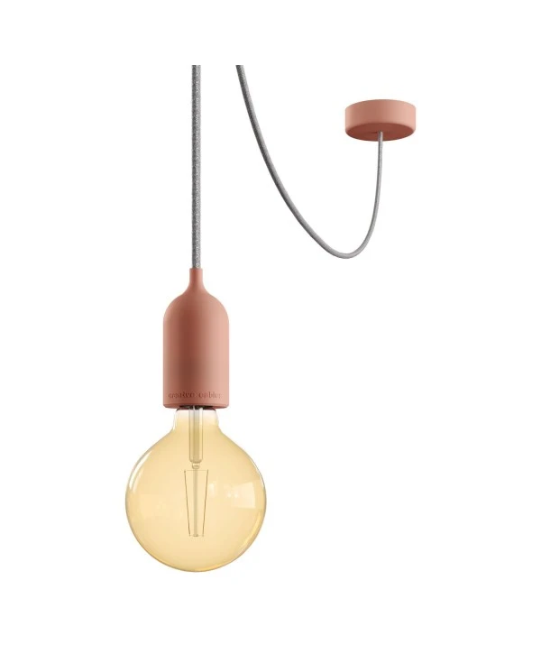 EIVA PASTEL Outdoor pendant lamp with 5 mt  textile cable, decentralizer,  ceiling rose and lamp holder IP65 water resistant