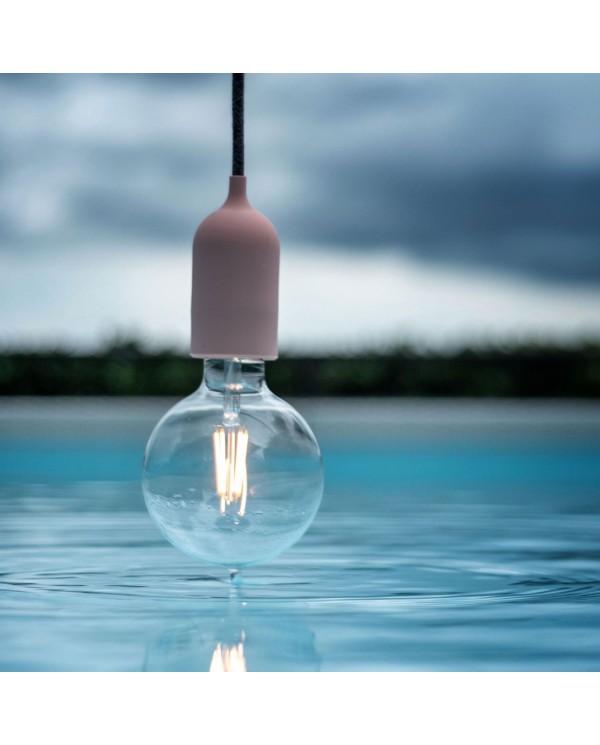 EIVA PASTEL Outdoor pendant lamp with 5 mt  textile cable, decentralizer,  ceiling rose and lamp holder IP65 water resistant