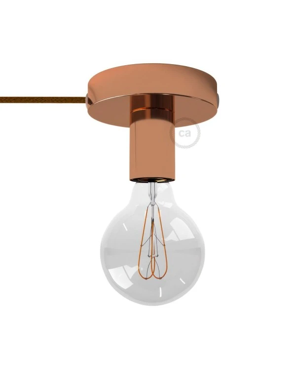 Spostaluce, the metal light source with fabric cable and side holes