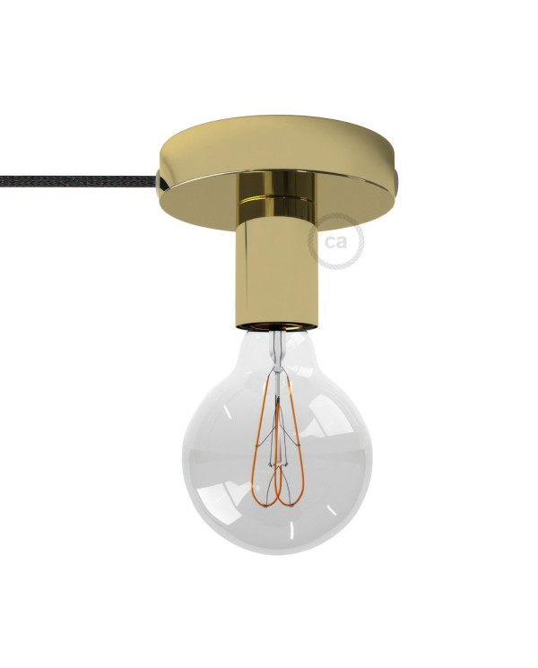 Spostaluce, the metal light source with fabric cable and side holes
