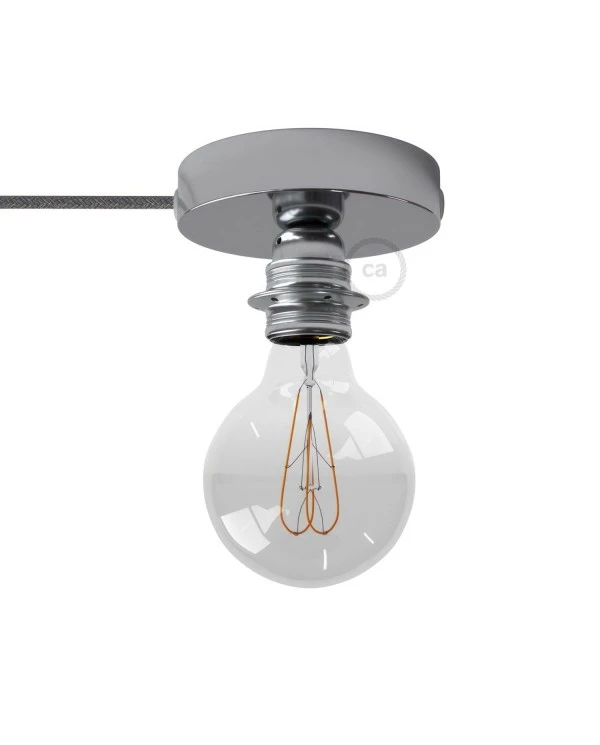 Spostaluce, the metal light source with E27 threaded lamp holder, fabric cable and side holes