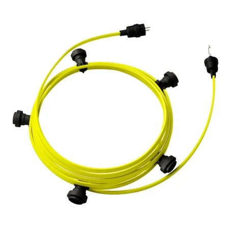 Ready-to-use 7,5m Lumet String Light with Kit with 5 black Lamp Holders, Hook and Plug - CF10