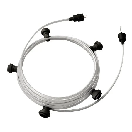 Ready-to-use 7,5m Lumet String Light with Kit with 5 black Lamp Holders, Hook and Plug - CM02