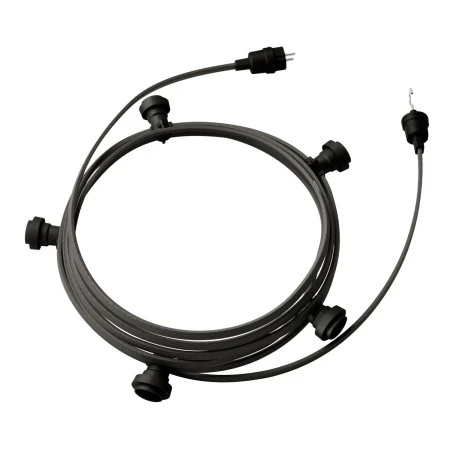 Ready-to-use 7,5m Lumet String Light with Kit with 5 black Lamp Holders, Hook and Plug - CM03