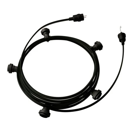 Ready-to-use 7,5m Lumet String Light with Kit with 5 black Lamp Holders, Hook and Plug - CM04