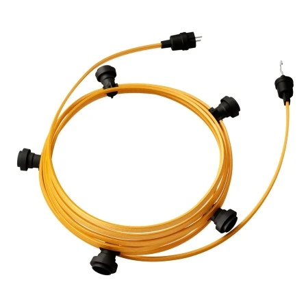 Ready-to-use 7,5m Lumet String Light with Kit with 5 black Lamp Holders, Hook and Plug - CM05
