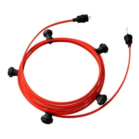 Ready-to-use 7,5m Lumet String Light with Kit with 5 black Lamp Holders, Hook and Plug - CM09