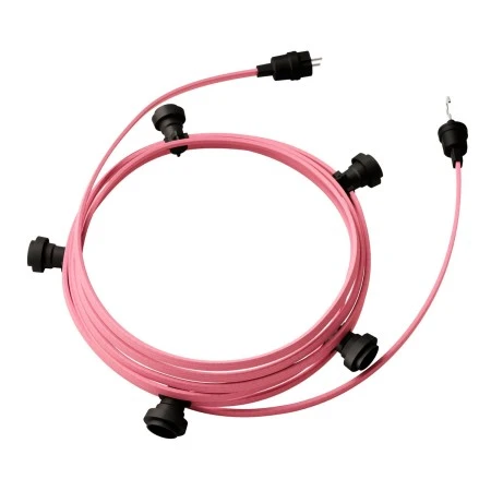 Ready-to-use 7,5m Lumet String Light with Kit with 5 black Lamp Holders, Hook and Plug - CM16