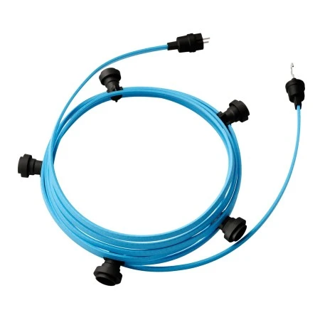 Ready-to-use 7,5m Lumet String Light with Kit with 5 black Lamp Holders, Hook and Plug - CM17