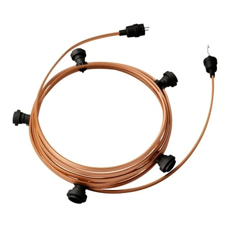 Ready-to-use 7,5m Lumet String Light with Kit with 5 black Lamp Holders, Hook and Plug - CM22
