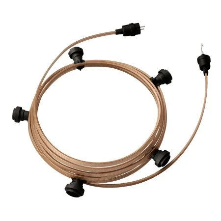 Ready-to-use 7,5m Lumet String Light with Kit with 5 black Lamp Holders, Hook and Plug - CM27