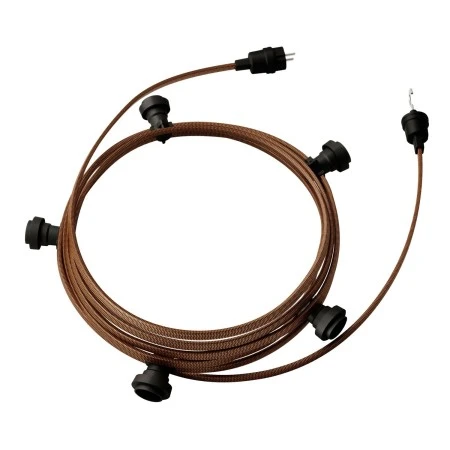 Ready-to-use 7,5m Lumet String Light with Kit with 5 black Lamp Holders, Hook and Plug - CZ22