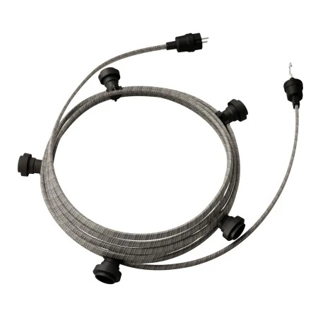 Ready-to-use 7,5m Lumet String Light with Kit with 5 black Lamp Holders, Hook and Plug - ECC37