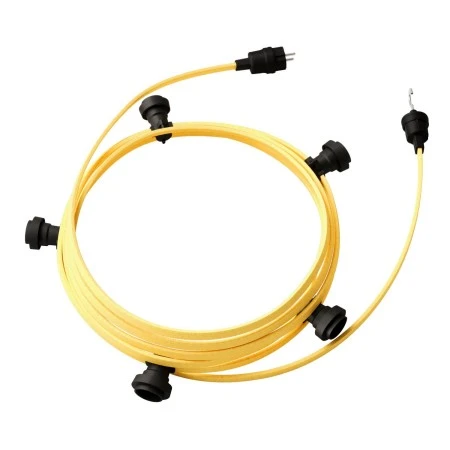 Ready-to-use 7,5m Lumet String Light with Kit with 5 black Lamp Holders, Hook and Plug - CM10