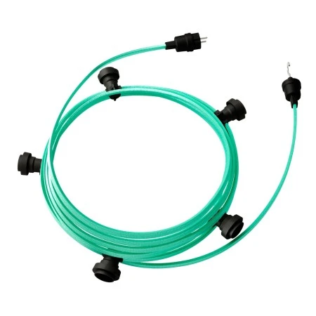 Ready-to-use 7,5m Lumet String Light with Kit with 5 black Lamp Holders, Hook and Plug - CH69