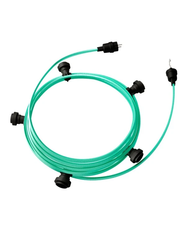 Ready-to-use 7,5m Lumet String Light with Kit with 5 black Lamp Holders, Hook and Plug