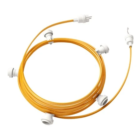 Ready-to-use 7,5m Lumet String Light with Kit with 5 white Lamp Holders, Hook and Plug - CM05
