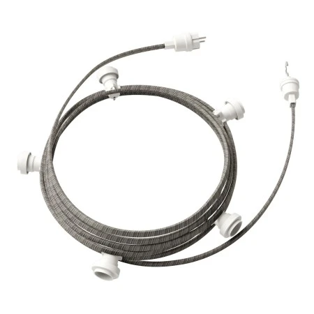 Ready-to-use 7,5m Lumet String Light with Kit with 5 white Lamp Holders, Hook and Plug - ECC37