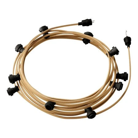 Ready-to-use 12,5m Lumet String Light with Kit with 10 black Lamp Holders, Hook and Plug - CN06