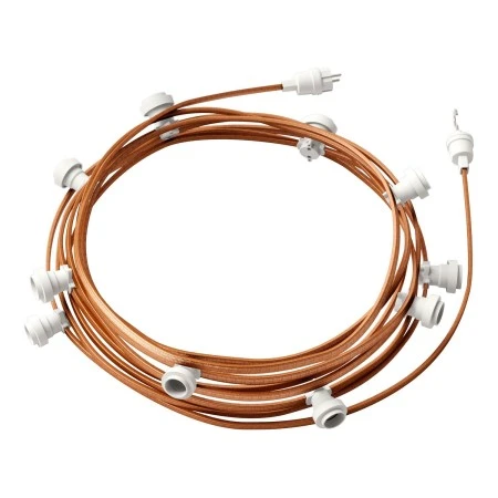 Ready-to-use 12,5m Lumet String Light with Kit with 10 white Lamp Holders, Hook and Plug - CM22