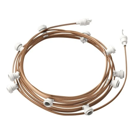 Ready-to-use 12,5m Lumet String Light with Kit with 10 white Lamp Holders, Hook and Plug - CM27