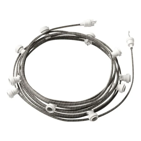 Ready-to-use 12,5m Lumet String Light with Kit with 10 white Lamp Holders, Hook and Plug - ECC37