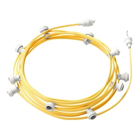Ready-to-use 12,5m Lumet String Light with Kit with 10 white Lamp Holders, Hook and Plug - CM10