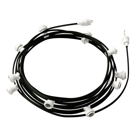 Ready-to-use 12,5m Lumet String Light with Kit with 10 white Lamp Holders, Hook and Plug - CM04