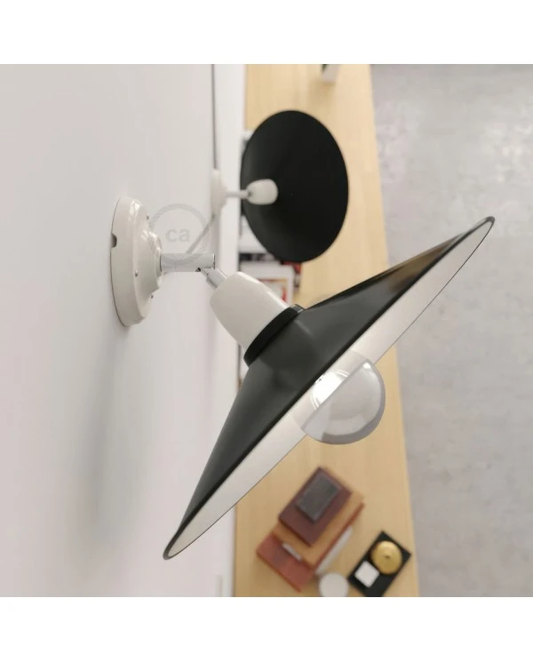 Fermaluce 90° the adjustable porcelain wall flush with metal Swing lampshade