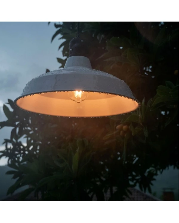 EIVA Outdoor pendant lamp for lampshades with 1,5 mt textile cable, silicone ceiling rose and lamp holder IP65 water resistant