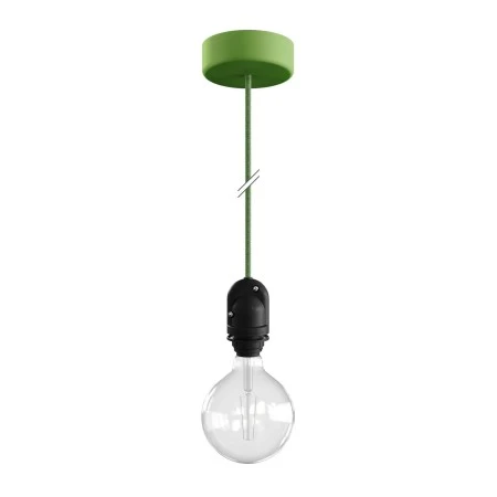 EIVA Outdoor pendant lamp for lampshades with 1,5 mt textile cable, silicone ceiling rose and lamp holder IP65 water resistant - Soft Green