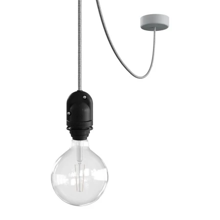 EIVA Outdoor pendant lamp for lampshaed with 5 mt textile cable, decentralizer, silicone ceiling rose and lamp holder IP65 - Glacier Grey